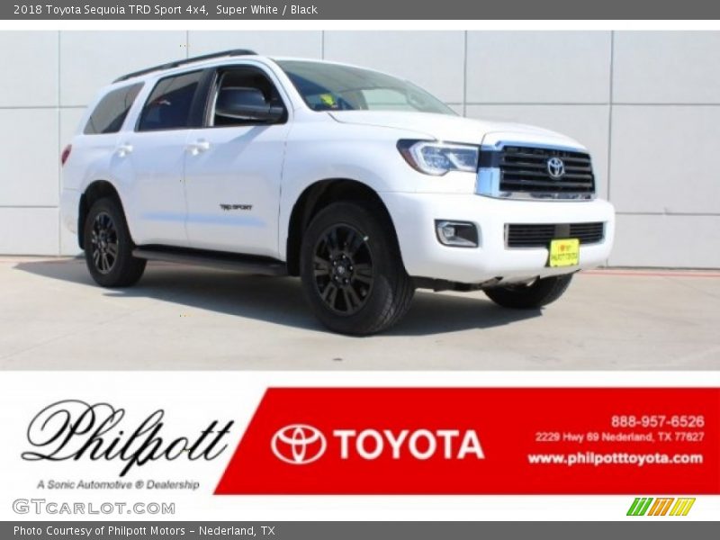 Super White / Black 2018 Toyota Sequoia TRD Sport 4x4