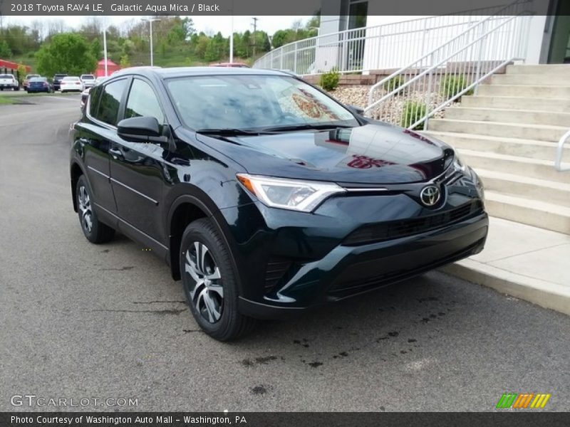 Galactic Aqua Mica / Black 2018 Toyota RAV4 LE