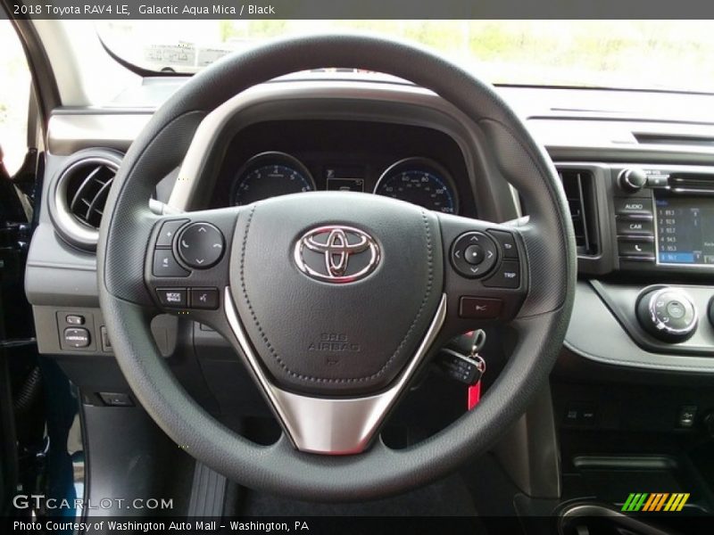 Galactic Aqua Mica / Black 2018 Toyota RAV4 LE