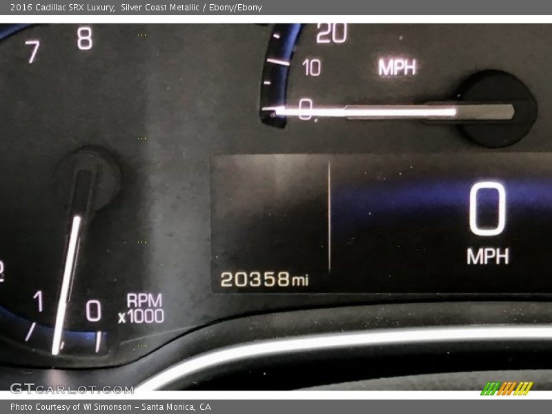 Silver Coast Metallic / Ebony/Ebony 2016 Cadillac SRX Luxury