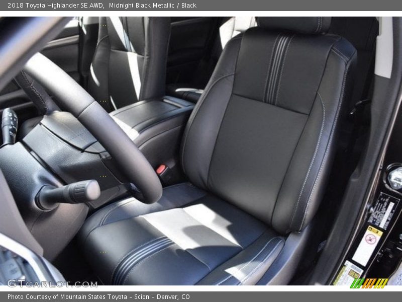 Midnight Black Metallic / Black 2018 Toyota Highlander SE AWD