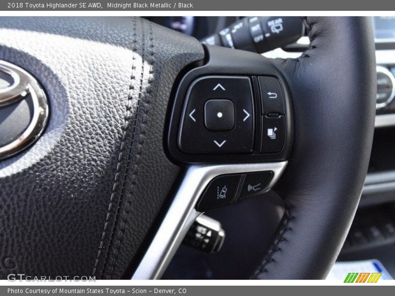 Midnight Black Metallic / Black 2018 Toyota Highlander SE AWD