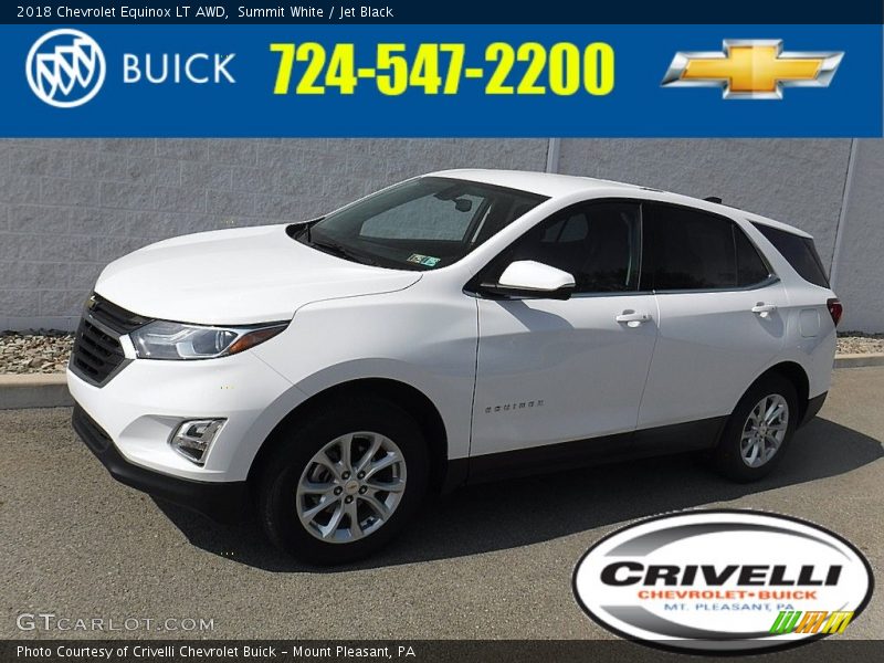 Summit White / Jet Black 2018 Chevrolet Equinox LT AWD