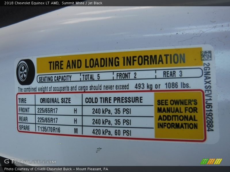 Summit White / Jet Black 2018 Chevrolet Equinox LT AWD