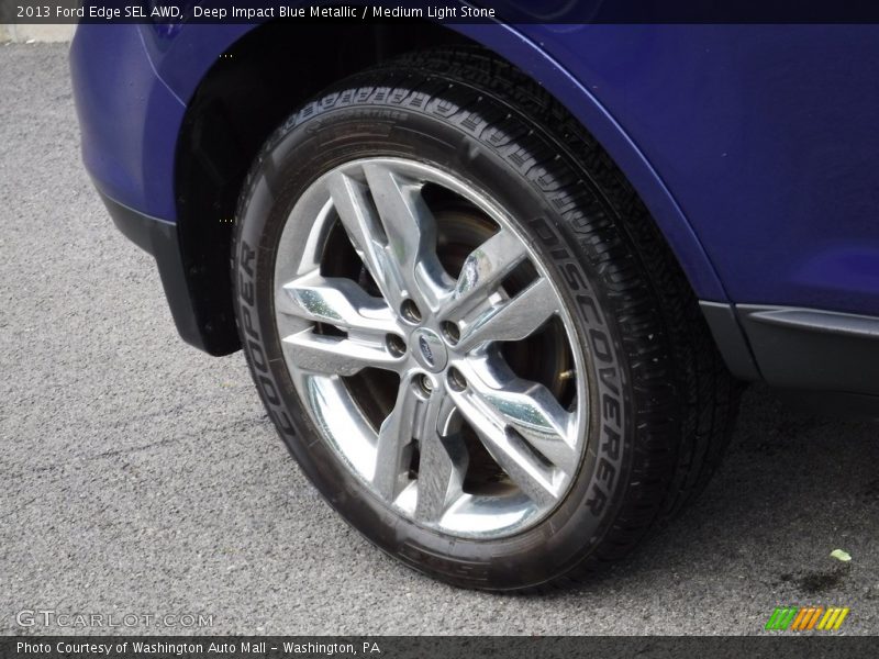 Deep Impact Blue Metallic / Medium Light Stone 2013 Ford Edge SEL AWD