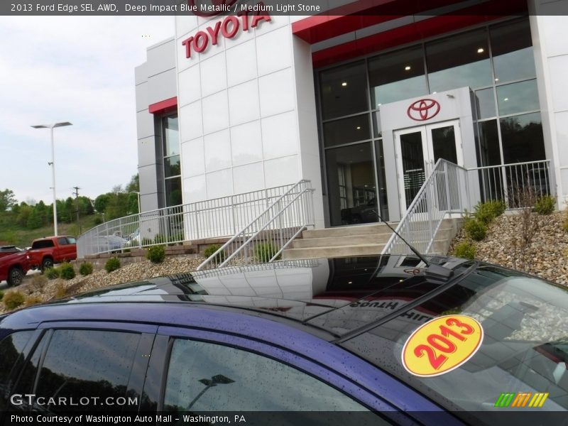 Deep Impact Blue Metallic / Medium Light Stone 2013 Ford Edge SEL AWD