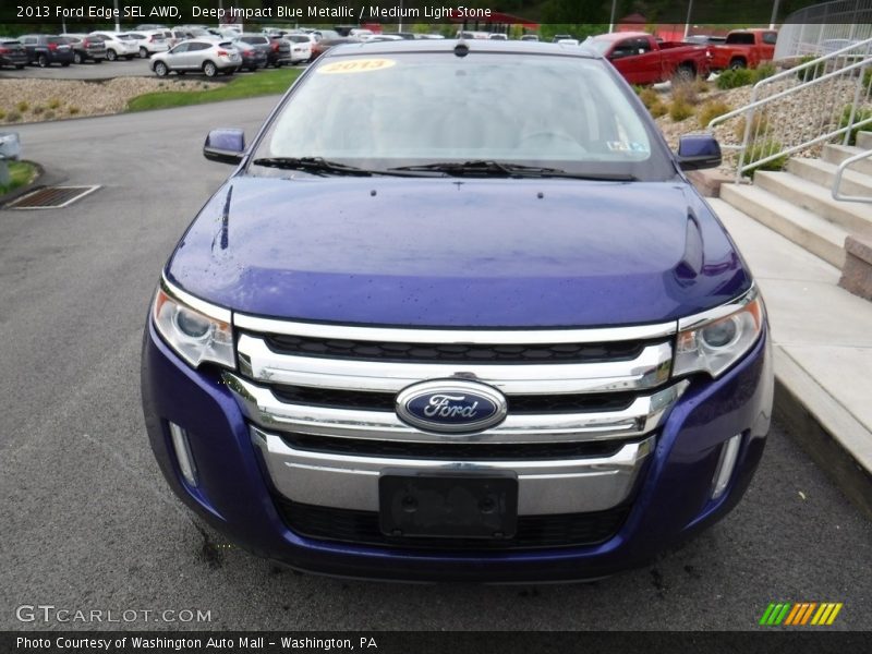 Deep Impact Blue Metallic / Medium Light Stone 2013 Ford Edge SEL AWD