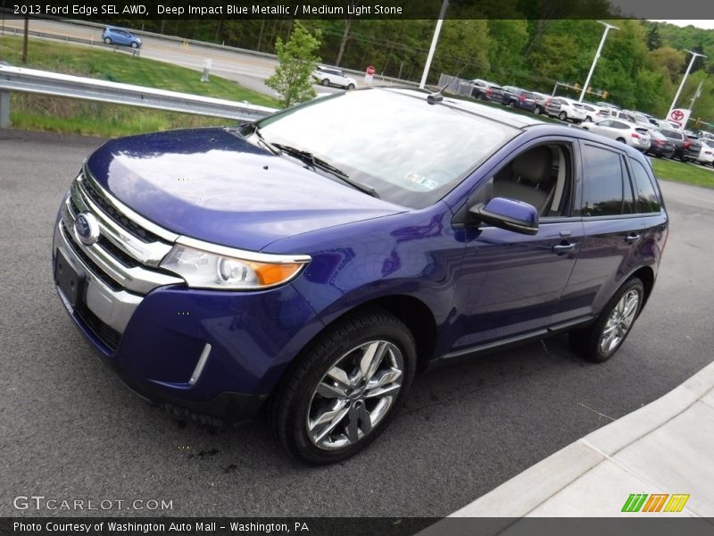Deep Impact Blue Metallic / Medium Light Stone 2013 Ford Edge SEL AWD