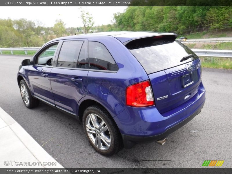 Deep Impact Blue Metallic / Medium Light Stone 2013 Ford Edge SEL AWD