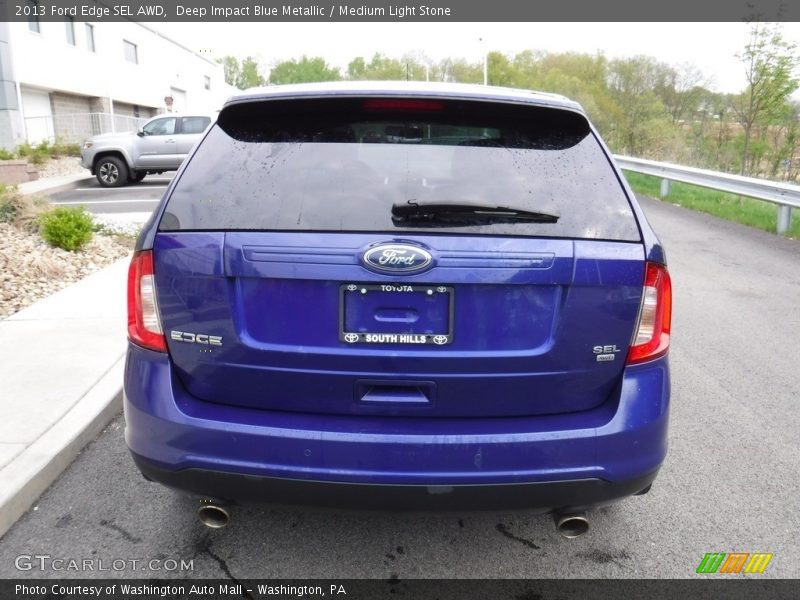 Deep Impact Blue Metallic / Medium Light Stone 2013 Ford Edge SEL AWD