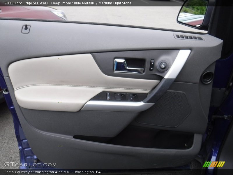 Deep Impact Blue Metallic / Medium Light Stone 2013 Ford Edge SEL AWD