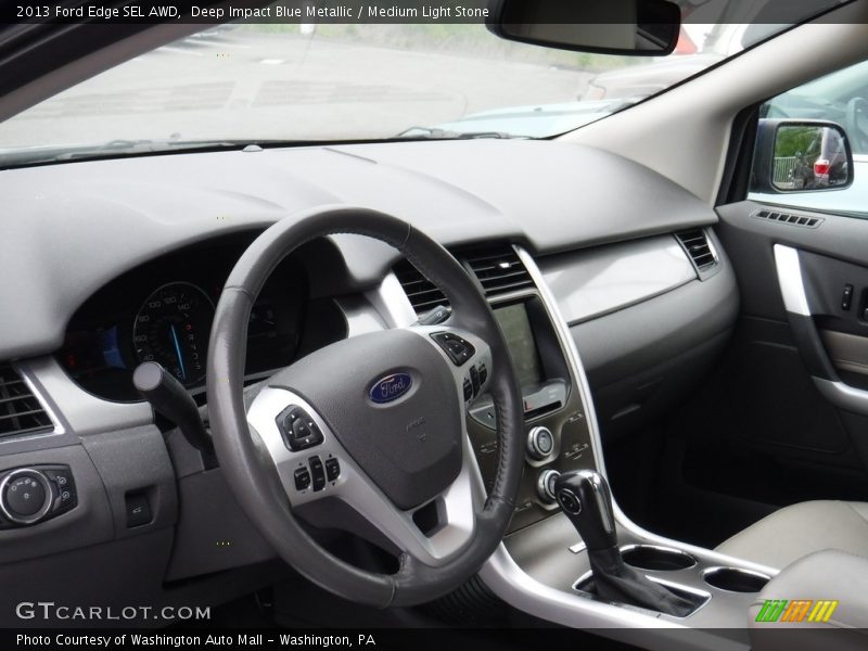 Deep Impact Blue Metallic / Medium Light Stone 2013 Ford Edge SEL AWD
