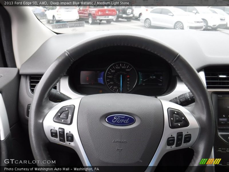 Deep Impact Blue Metallic / Medium Light Stone 2013 Ford Edge SEL AWD