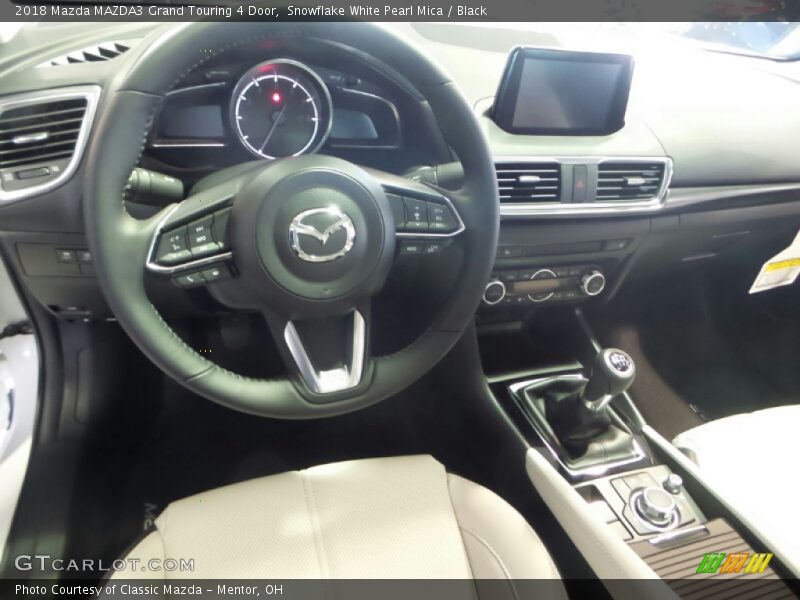 Snowflake White Pearl Mica / Black 2018 Mazda MAZDA3 Grand Touring 4 Door