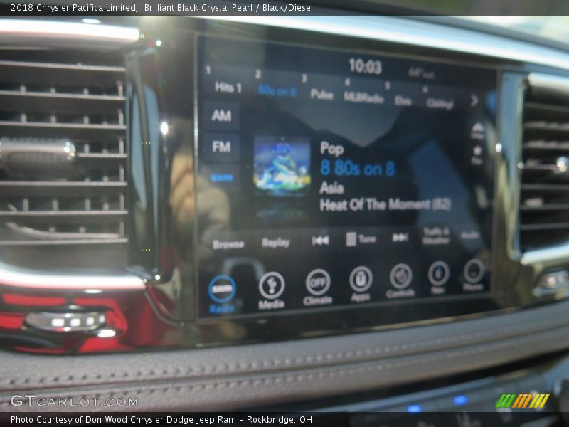 Brilliant Black Crystal Pearl / Black/Diesel 2018 Chrysler Pacifica Limited