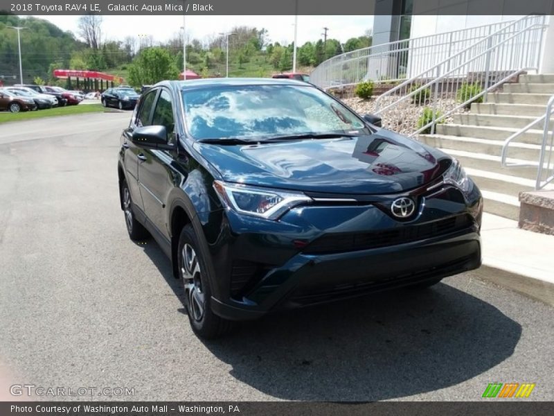 Galactic Aqua Mica / Black 2018 Toyota RAV4 LE