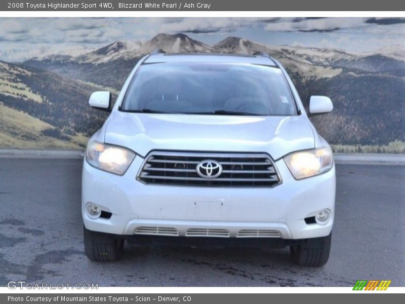 Blizzard White Pearl / Ash Gray 2008 Toyota Highlander Sport 4WD