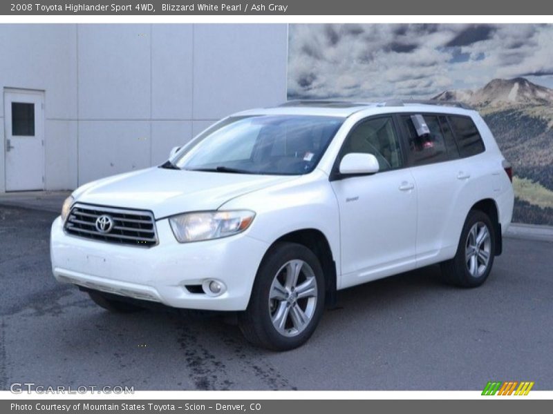Blizzard White Pearl / Ash Gray 2008 Toyota Highlander Sport 4WD