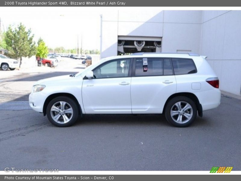 Blizzard White Pearl / Ash Gray 2008 Toyota Highlander Sport 4WD