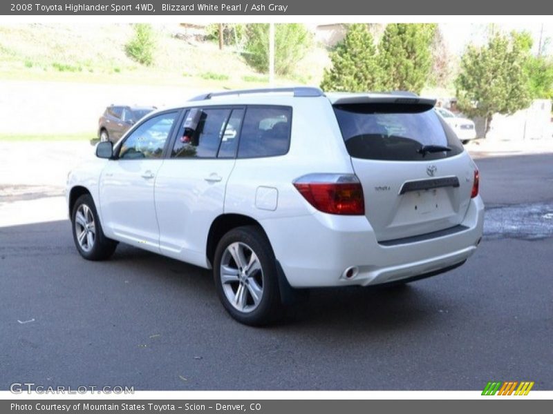Blizzard White Pearl / Ash Gray 2008 Toyota Highlander Sport 4WD