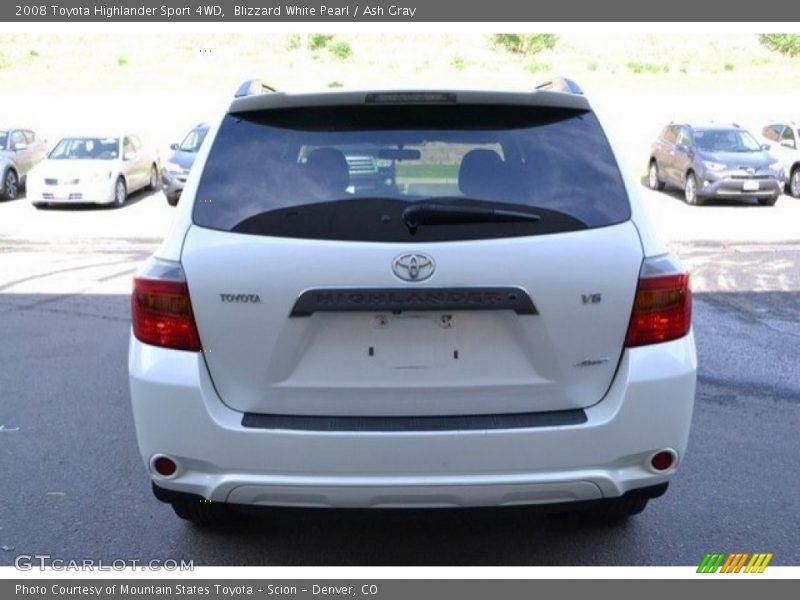 Blizzard White Pearl / Ash Gray 2008 Toyota Highlander Sport 4WD