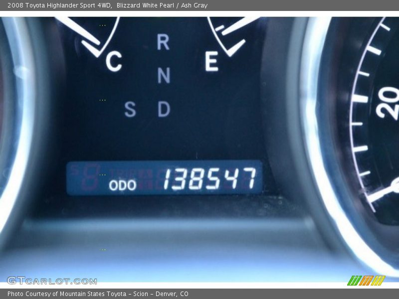 Blizzard White Pearl / Ash Gray 2008 Toyota Highlander Sport 4WD