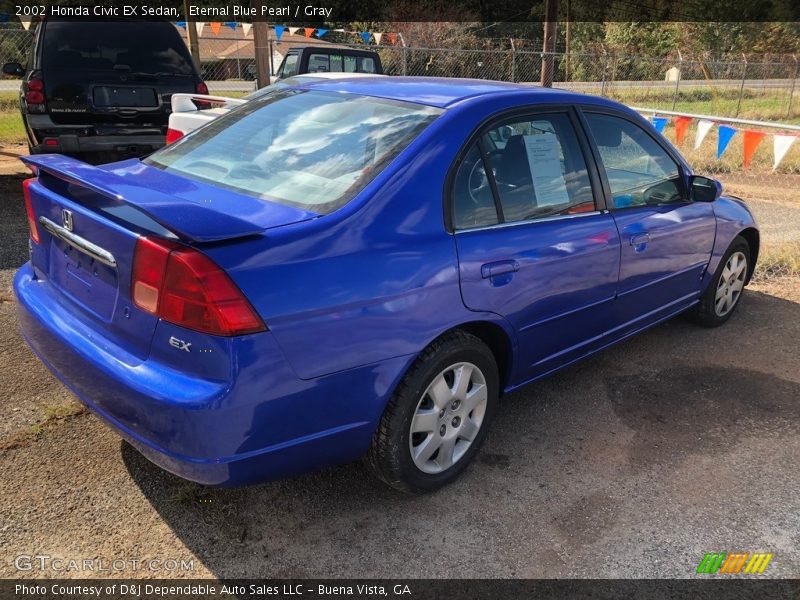 Eternal Blue Pearl / Gray 2002 Honda Civic EX Sedan