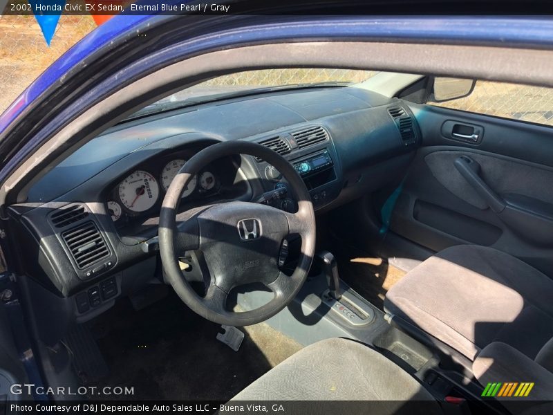 Eternal Blue Pearl / Gray 2002 Honda Civic EX Sedan