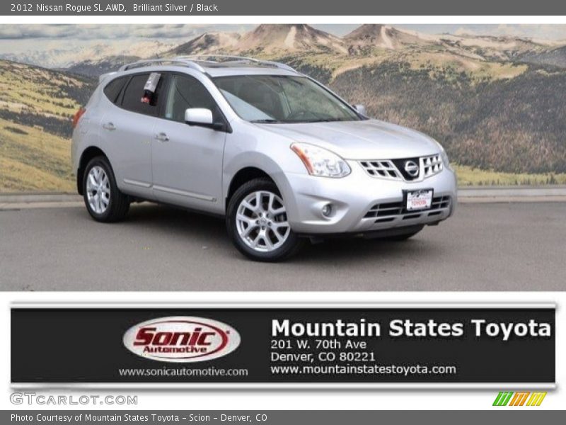 Brilliant Silver / Black 2012 Nissan Rogue SL AWD