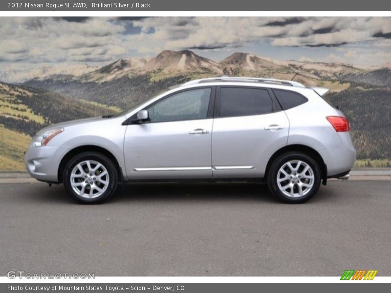 Brilliant Silver / Black 2012 Nissan Rogue SL AWD