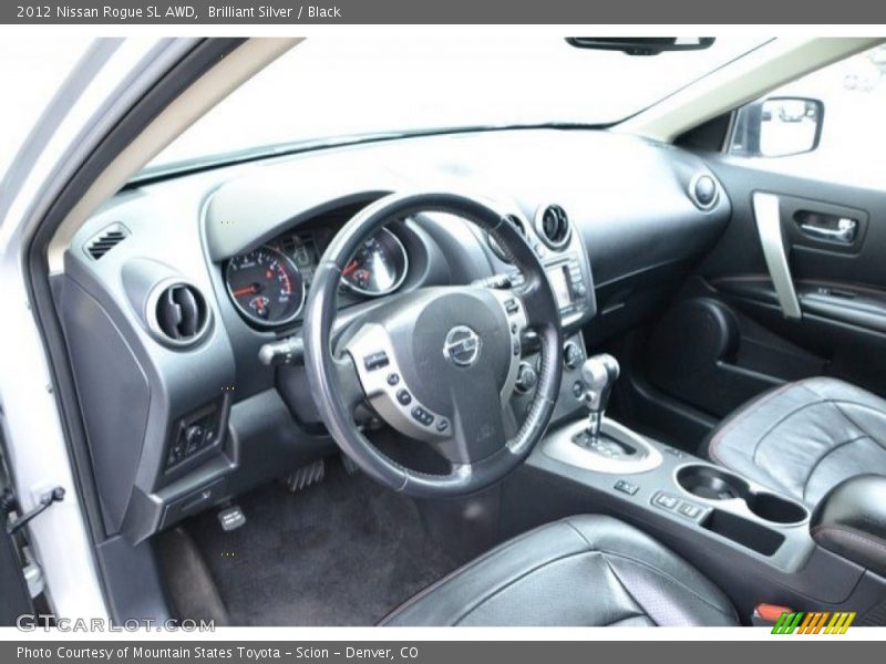 Brilliant Silver / Black 2012 Nissan Rogue SL AWD