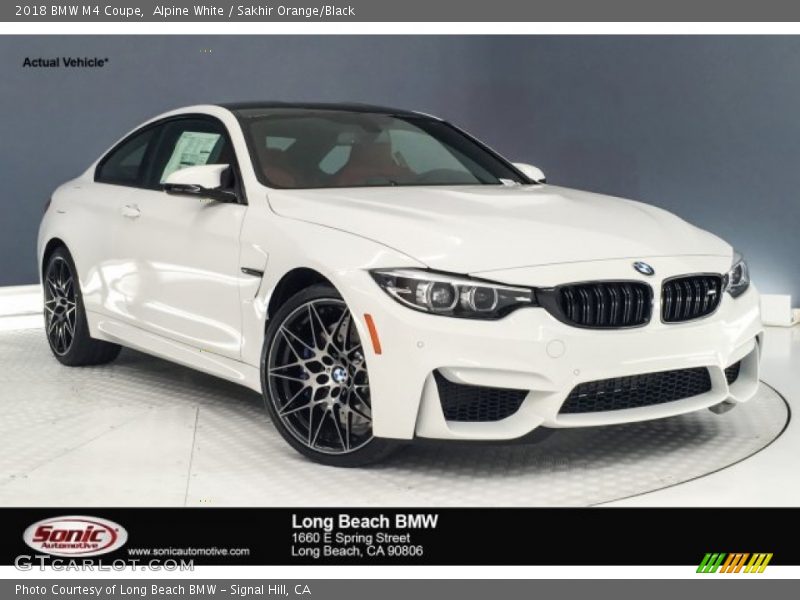 Alpine White / Sakhir Orange/Black 2018 BMW M4 Coupe