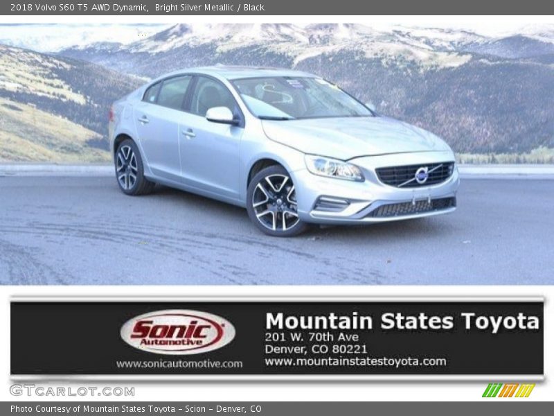 Bright Silver Metallic / Black 2018 Volvo S60 T5 AWD Dynamic