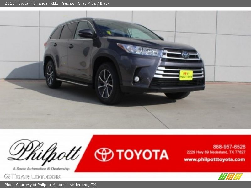 Predawn Gray Mica / Black 2018 Toyota Highlander XLE