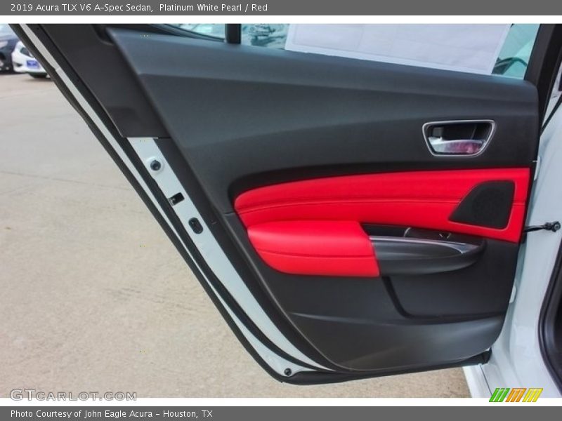 Platinum White Pearl / Red 2019 Acura TLX V6 A-Spec Sedan
