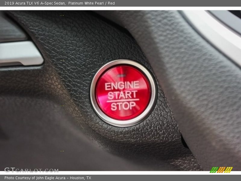 Platinum White Pearl / Red 2019 Acura TLX V6 A-Spec Sedan