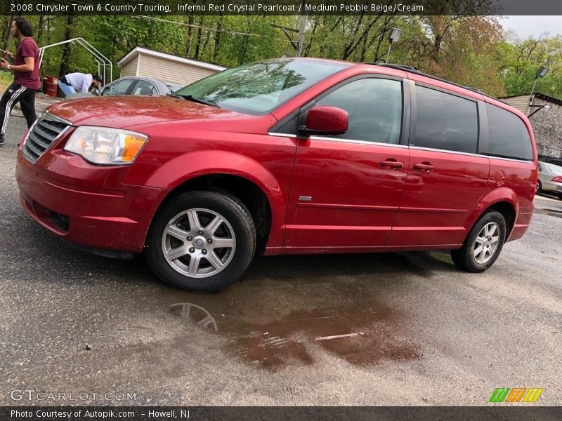 Inferno Red Crystal Pearlcoat / Medium Pebble Beige/Cream 2008 Chrysler Town & Country Touring