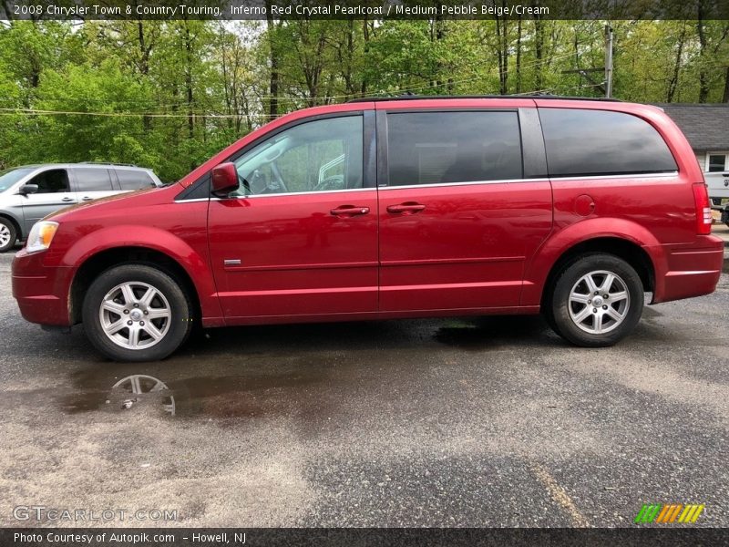 Inferno Red Crystal Pearlcoat / Medium Pebble Beige/Cream 2008 Chrysler Town & Country Touring