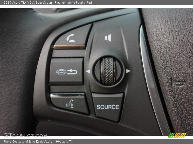 Platinum White Pearl / Red 2019 Acura TLX V6 A-Spec Sedan