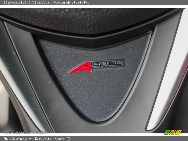 Platinum White Pearl / Red 2019 Acura TLX V6 A-Spec Sedan