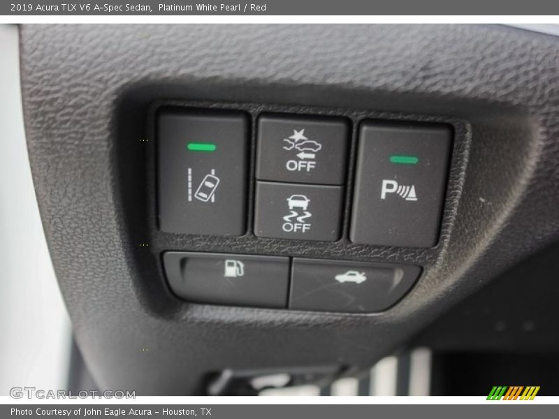 Platinum White Pearl / Red 2019 Acura TLX V6 A-Spec Sedan