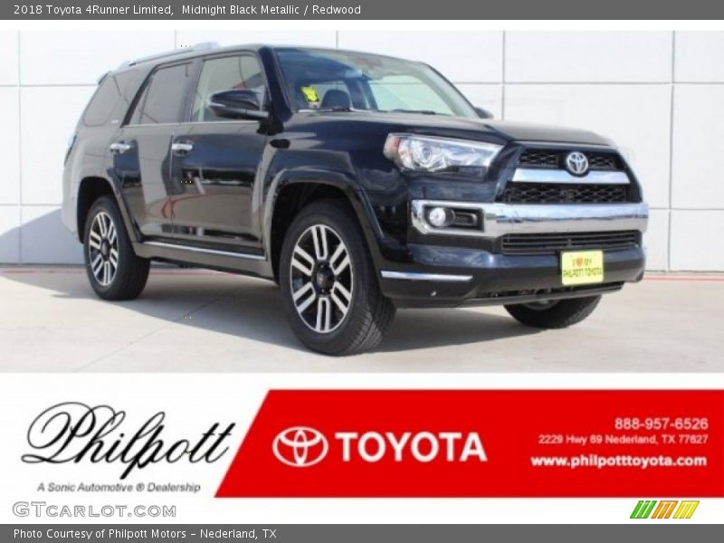 Midnight Black Metallic / Redwood 2018 Toyota 4Runner Limited