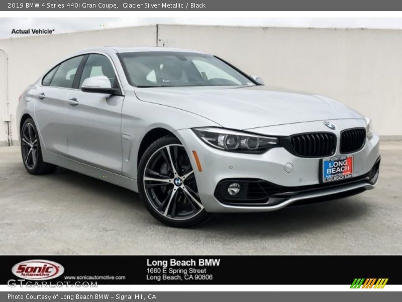Glacier Silver Metallic / Black 2019 BMW 4 Series 440i Gran Coupe