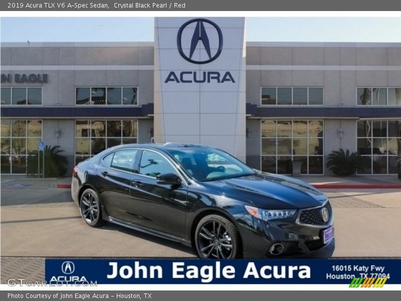 Crystal Black Pearl / Red 2019 Acura TLX V6 A-Spec Sedan