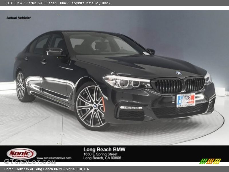 Black Sapphire Metallic / Black 2018 BMW 5 Series 540i Sedan