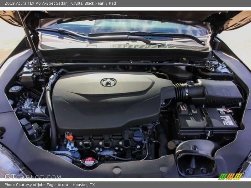 Crystal Black Pearl / Red 2019 Acura TLX V6 A-Spec Sedan