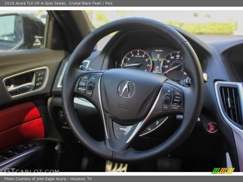 Crystal Black Pearl / Red 2019 Acura TLX V6 A-Spec Sedan