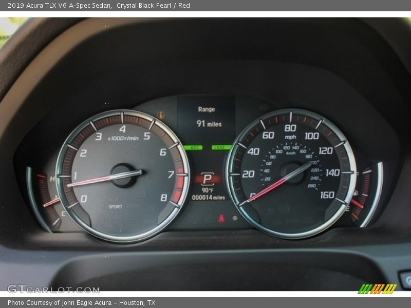 Crystal Black Pearl / Red 2019 Acura TLX V6 A-Spec Sedan