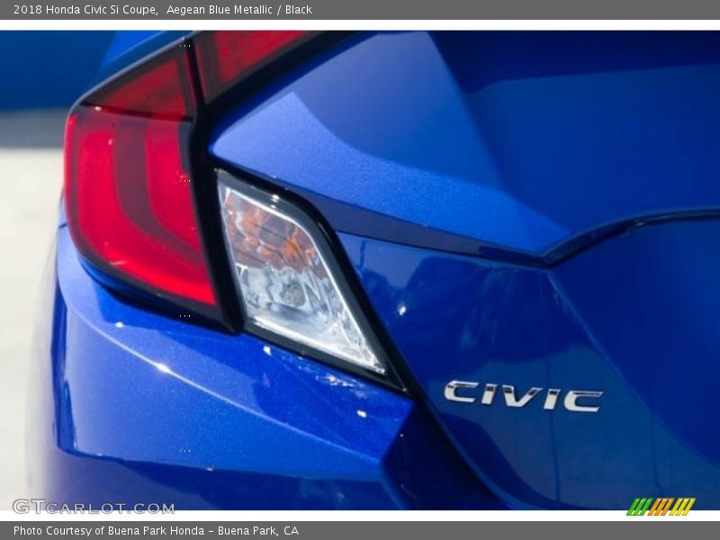 Aegean Blue Metallic / Black 2018 Honda Civic Si Coupe