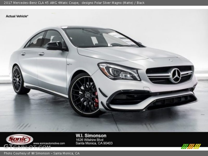 designo Polar Silver Magno (Matte) / Black 2017 Mercedes-Benz CLA 45 AMG 4Matic Coupe